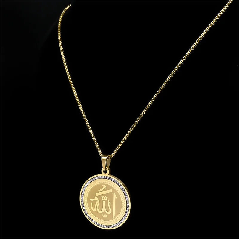 Ketting met Allah amulet hanger Arabisch islam moslim goud