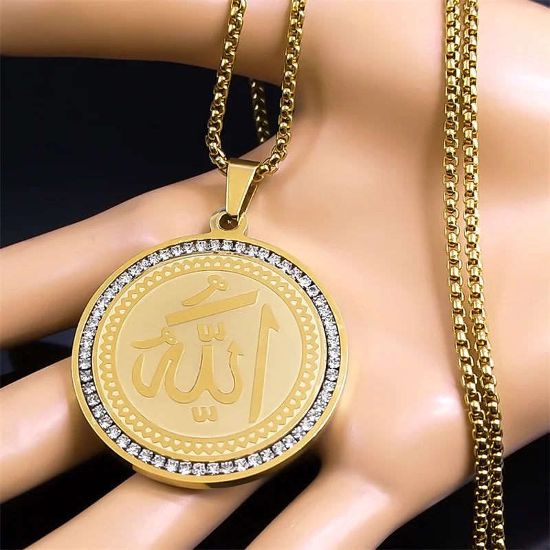 Ketting met Allah amulet hanger Arabisch islam moslim goud
