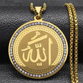 Ketting met Allah amulet hanger Arabisch islam moslim goud