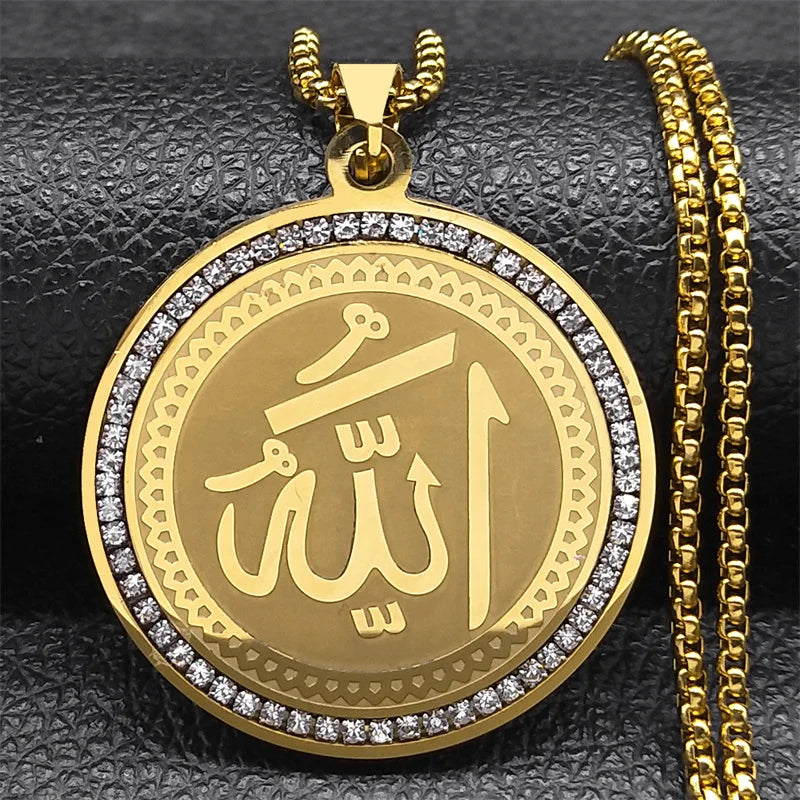 Ketting met Allah amulet hanger Arabisch islam moslim goud