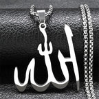 Ketting met Arabische Allah-hanger islam moslim zilver 50 cm