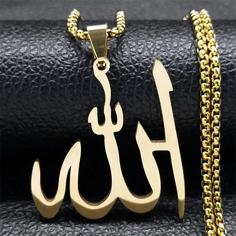 Ketting met Arabische Allah-hanger islam moslim goud 60 cm