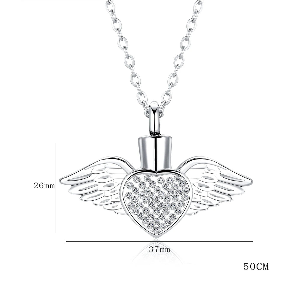 Urnenketting met hanger in de vorm van engelenvleugels