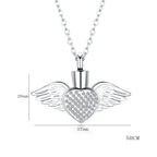 Urnenketting met hanger in de vorm van engelenvleugels