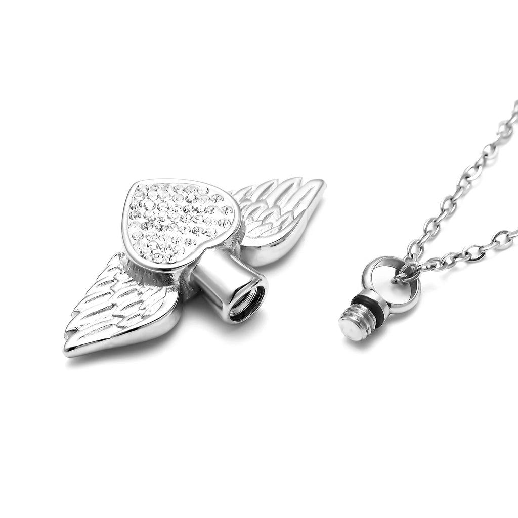 Urnenketting met hanger in de vorm van engelenvleugels