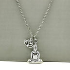 Collier avec Pendentif Bouddha et Fleur de Lotus