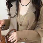 Collier avec Pendentif Champignon Automnale marron
