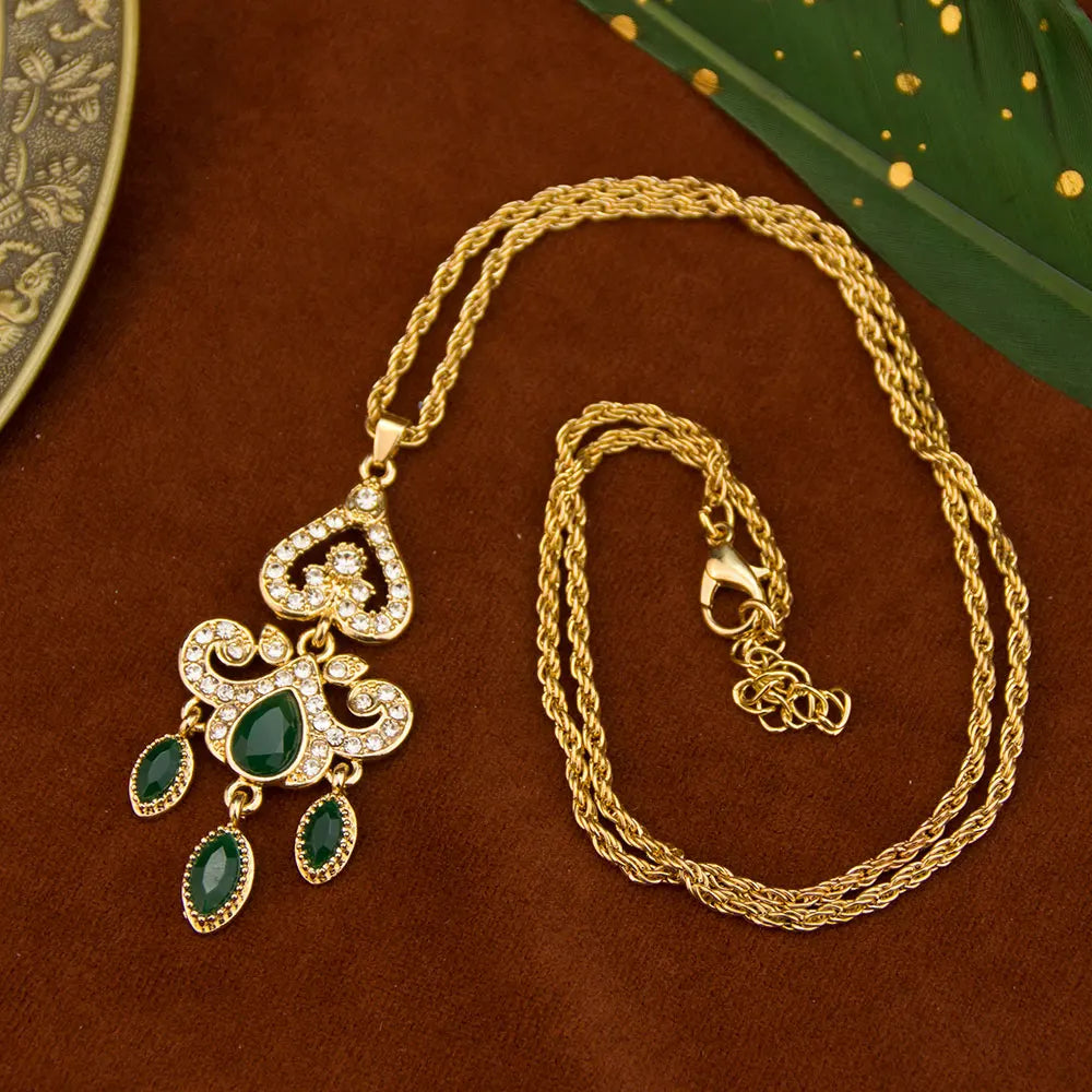 Ketting met traditioneel Arabisch groen gekleurd hangertje