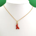 Collier avec Pendentif Corail Orange