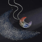 Collier avec Pendentif Croissant de Lune 7 Chakras