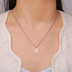 Ketting met islamitische hanger halve maan en Arabische Fatma-hand in zilver