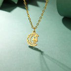 Ketting met islamitische hanger halve maan en Arabische Fatma-hand in goud