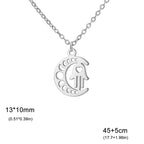 Ketting met islamitische hanger halve maan en Arabische Fatma-hand in zilver