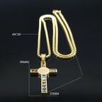 Halsketting met meerkleurige Sint-Benedictus kruis hanger