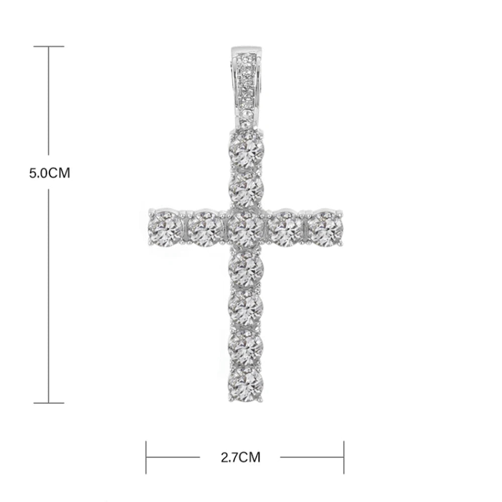Halsketting met zilverkleurige kruis hanger