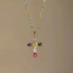 Collier avec Pendentif Croix en Zircon Femme