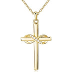 Ketting met oneindig kruis-hanger versierd met kristallen