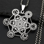 Collier avec Pendentif Cube de Métatron argent