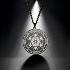 Collier avec Pendentif Cube Métatron noir