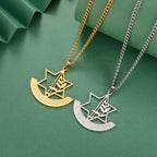 Halsketting met hanger van de <span data-glossary-id="etoile_de_david">Davidster</span> en symbolische Joodse fleur-de-lis 