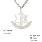 Halsketting met hanger van de <span data-glossary-id="etoile_de_david">Davidster</span> en symbolische Joodse fleur-de-lis in zilver