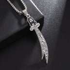 Ketting met hanger van Imam Ali Zulfiqar Arabisch islamitisch moslim zilver