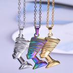 Collier avec Pendentif de Nefertiti argent ancien