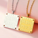 Ketting met hanger van Joodse gebeden in Hebreeuwse letters Ana b'Koach goud