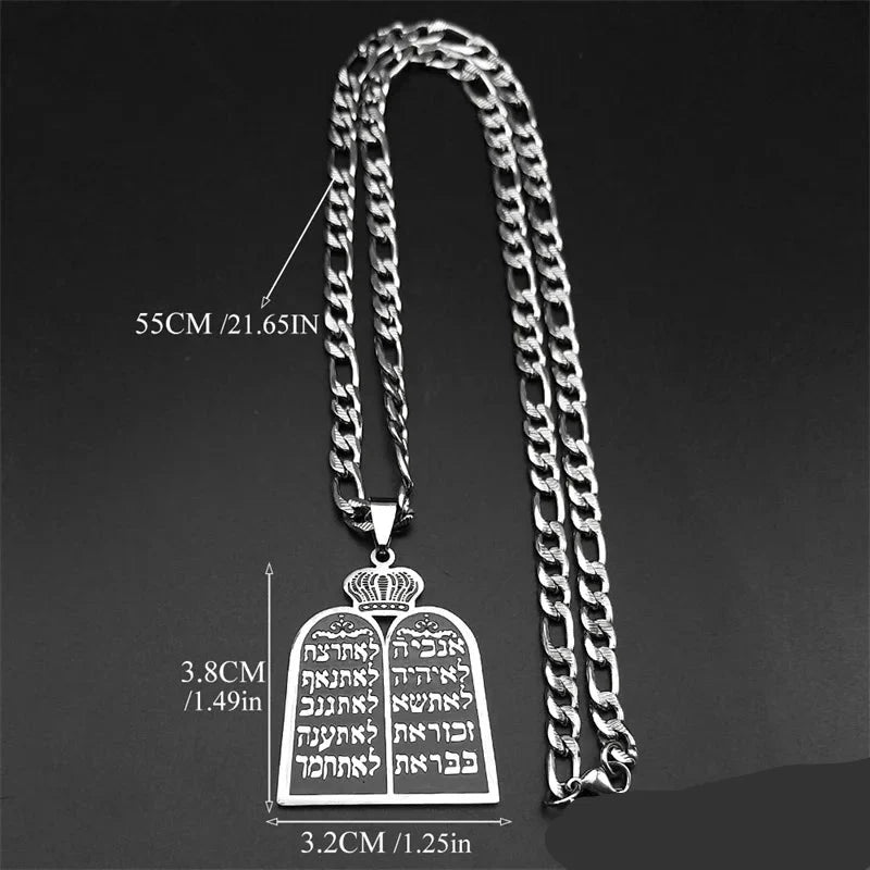 Halsketting met joodse gebedshanger de 10 geboden van de Torah