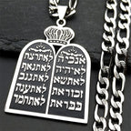 Halsketting met joodse gebedshanger de 10 geboden van de Torah zilver