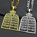 Halsketting met joodse gebedshanger de 10 geboden van de Torah goud