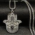 Herenketting met hanger ter bescherming tegen het boze oog en Arabische Fatma-hand oog