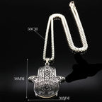 Herenketting met hanger ter bescherming tegen het boze oog en Arabische Fatma-hand