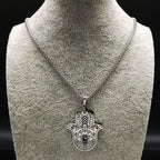 Herenketting met hanger ter bescherming tegen het boze oog en Arabische Fatma-hand oog