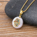 Ketting met gekleurde Arabische Fatma-hand beschermhanger