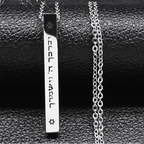 Ketting met beschermend Mesuzah-hanger en Joodse Hebreeuwse letters in zilver