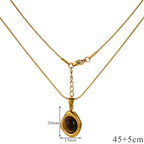 Collier avec Pendentif de Protection Oeil de Tigre pour Femme B