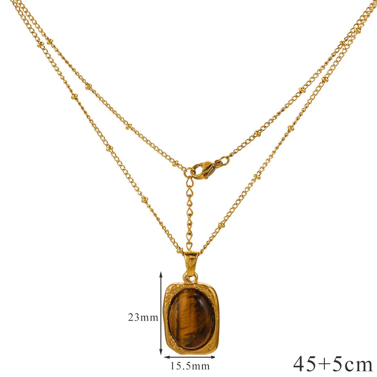 Collier avec Pendentif de Protection Oeil de Tigre pour Femme C