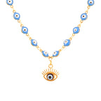 Collier en Perles avec Pendentif Oeil Bleu style 1
