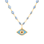 Collier en Perles avec Pendentif Oeil Bleu style 2