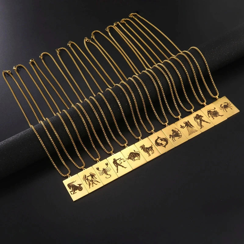 Collier avec Pendentif Elégant Signe du Zodiaque Astrologique