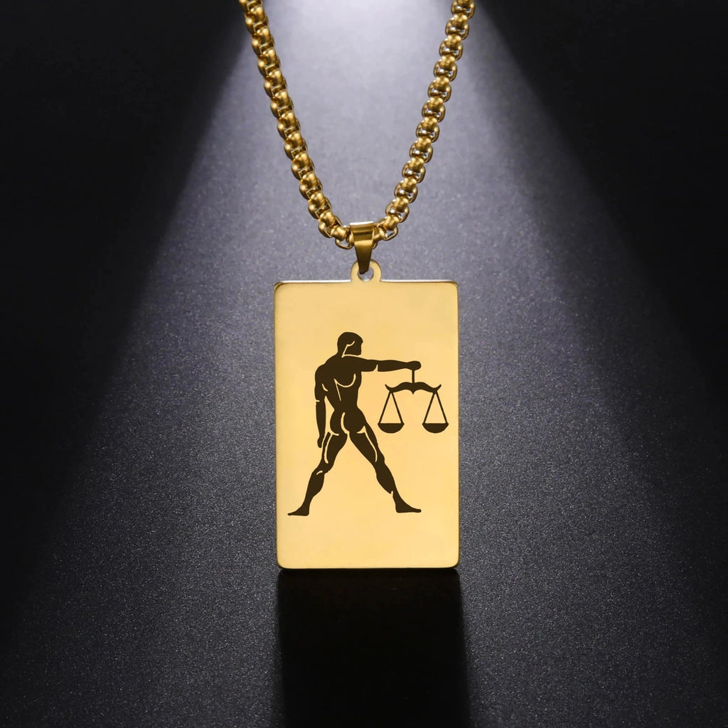 Collier avec Pendentif Elégant Signe du Zodiaque Astrologique