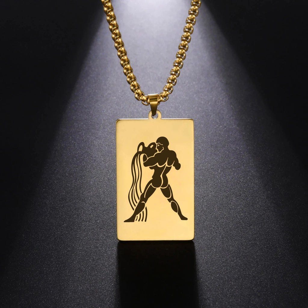 Collier avec Pendentif Elégant Signe du Zodiaque Astrologique