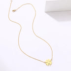 Collier avec Pendentif en Feuille de Trèfle Porte Bonheur or