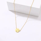 Collier avec Pendentif en Feuille de Trèfle Porte Bonheur or