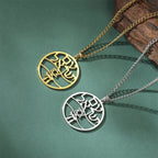 Halsketting met hanger in Hebreeuwse letters, Chai en de Davidster, joodse symbolen in goud