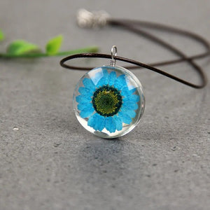 Collier avec Pendentif en Verre Soufflé Arbre de Vie