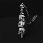 Collier avec Pendentif Epée et Têtes de Morts