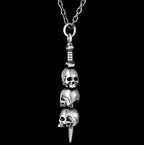 Collier avec Pendentif Epée et Têtes de Morts