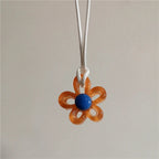Collier avec Pendentif Fleur Colorée marron